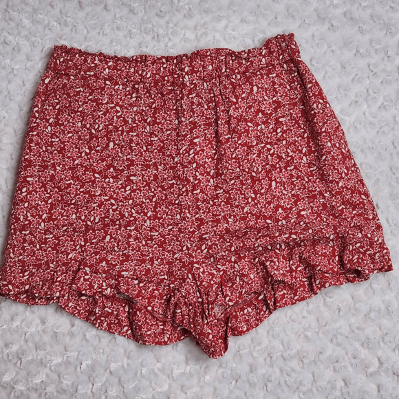Copper Key Pants - Copper Key Red and White Floral Setting Shorts XL NWT (4358)
